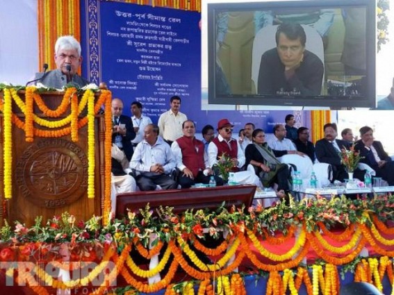 Suresh Prabhu flags off Lumding-Silchar Broad Gauge Rail-line project Suresh Prabhu flags off Lumding-Silchar Broad Gauge Rail-line project